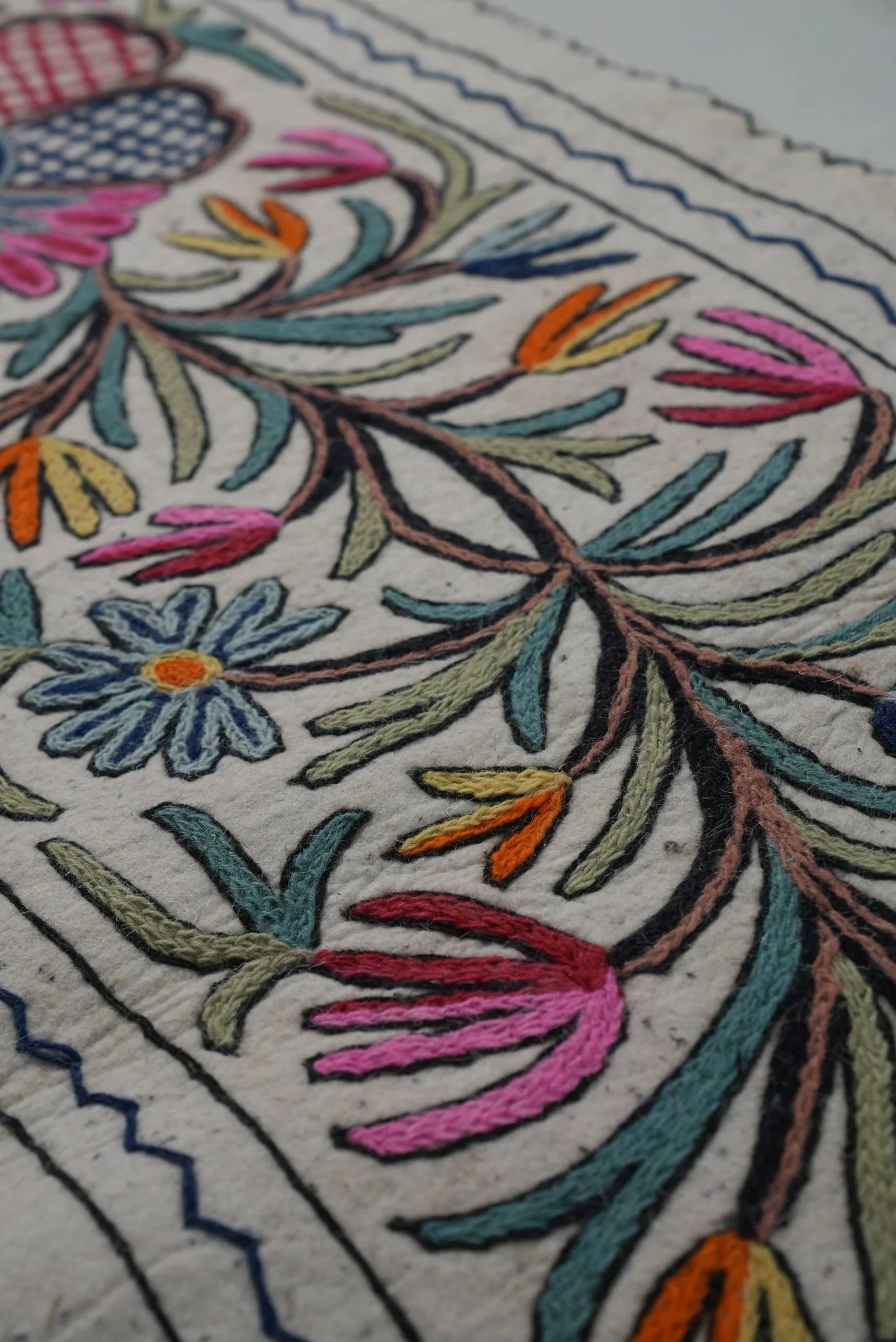 Handmade Namda Bedside Runner | Kashmiri Wool Felt Rug - Image 25