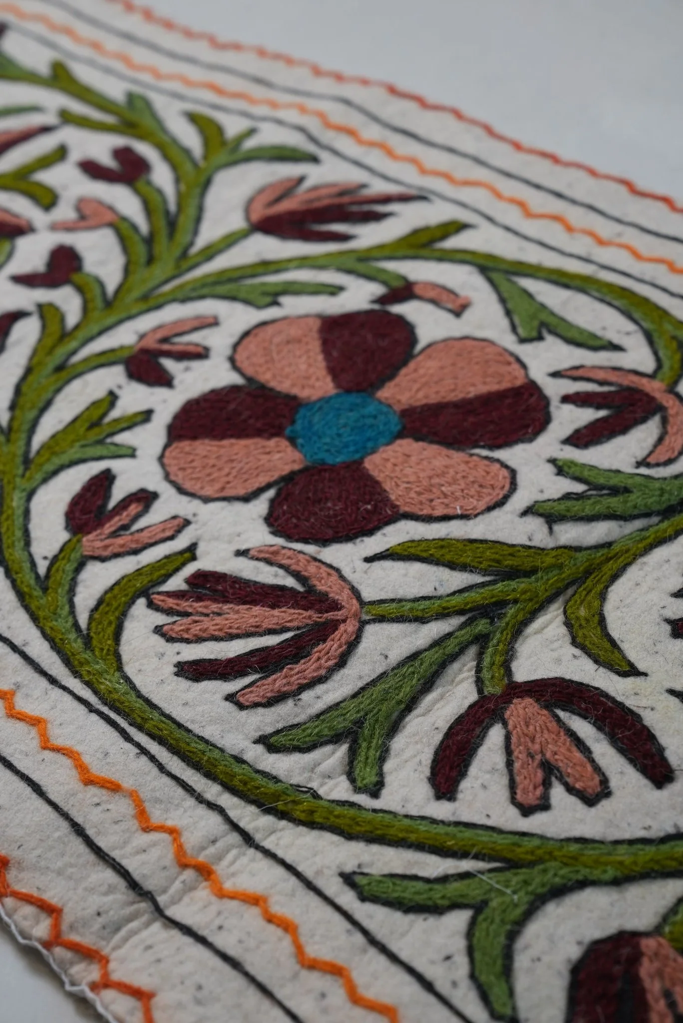 Handmade Namda Bedside Runner | Kashmiri Wool Felt Rug - Image 27