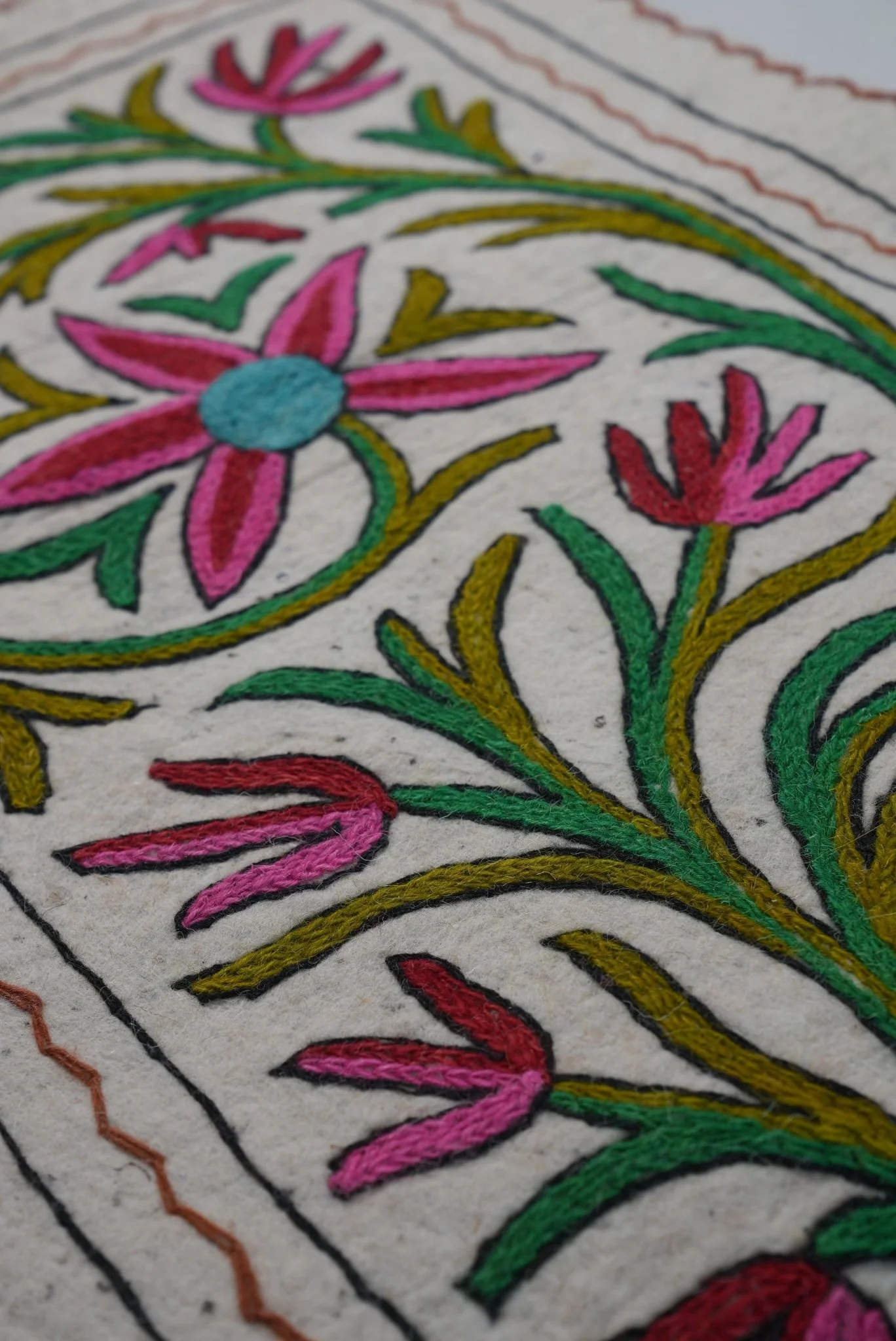 Handmade Namda Bedside Runner | Kashmiri Wool Felt Rug - Image 31