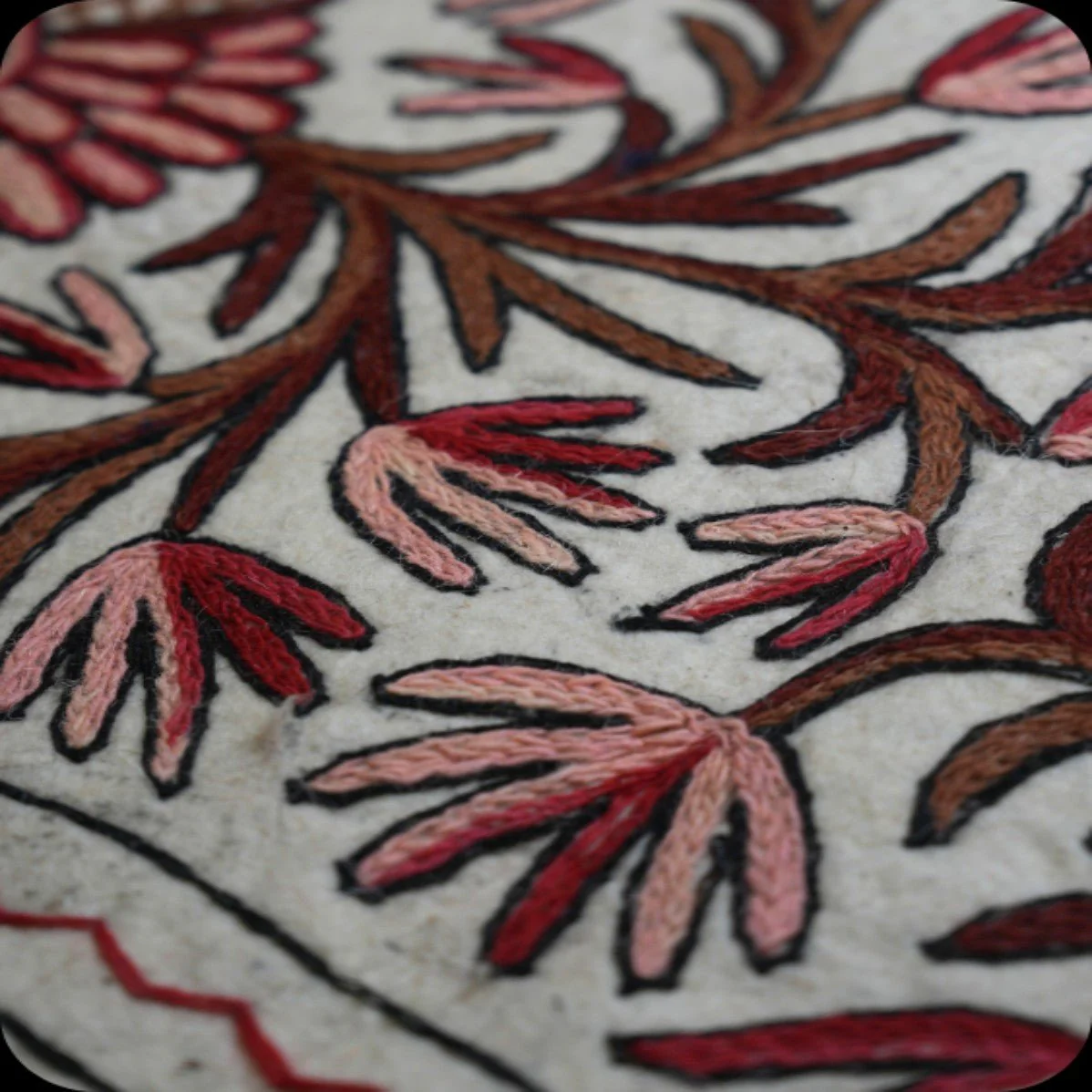 Handmade Namda Bedside Runner | Kashmiri Wool Felt Rug - Image 8