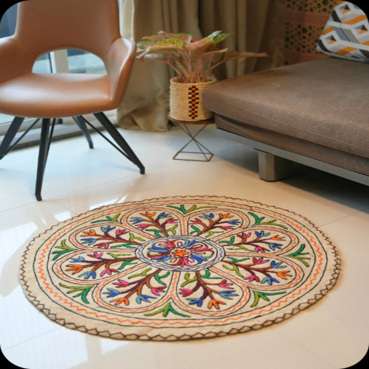 Namda Round Rug | 3 inch - Image 12