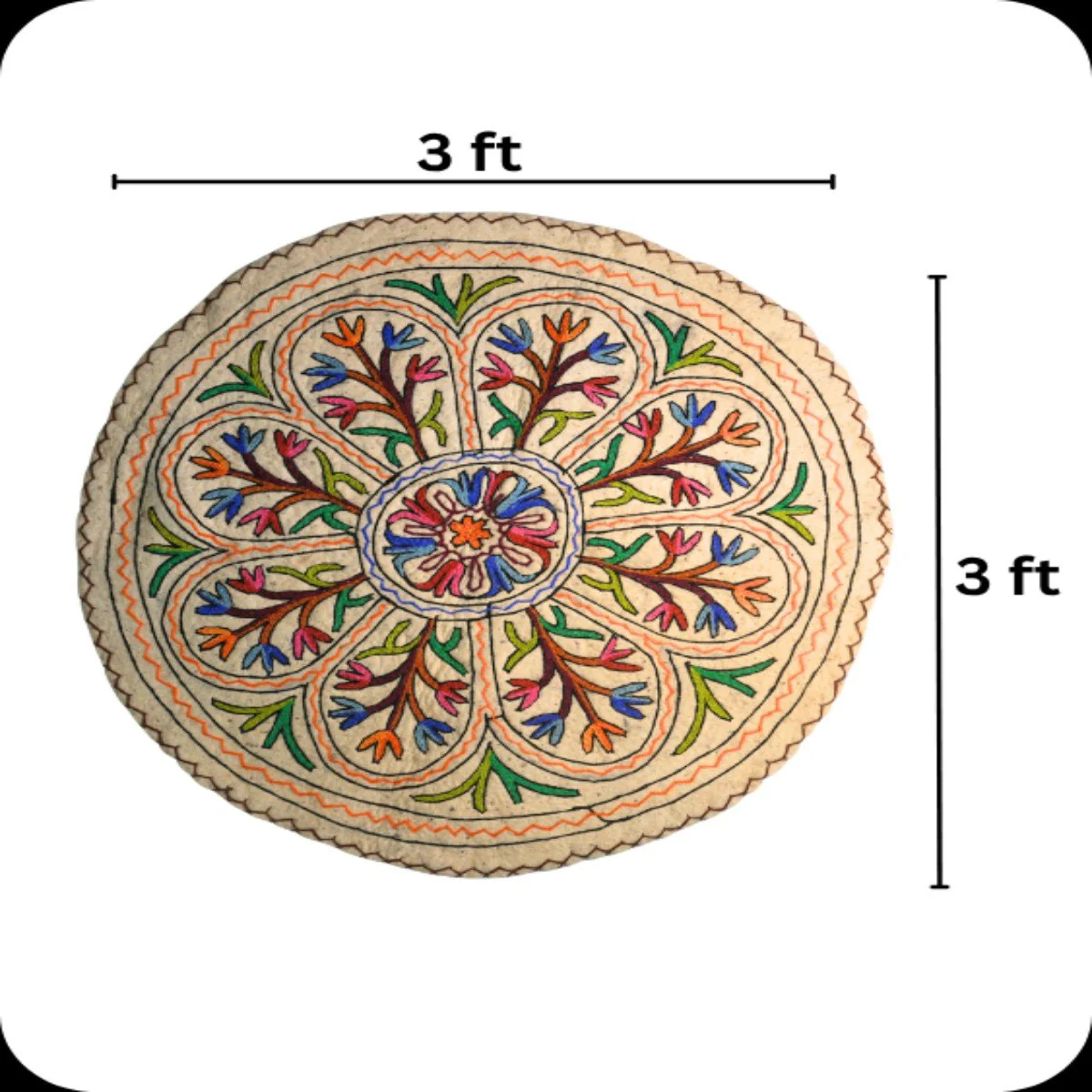 Namda Round Rug | 3 inch - Image 5