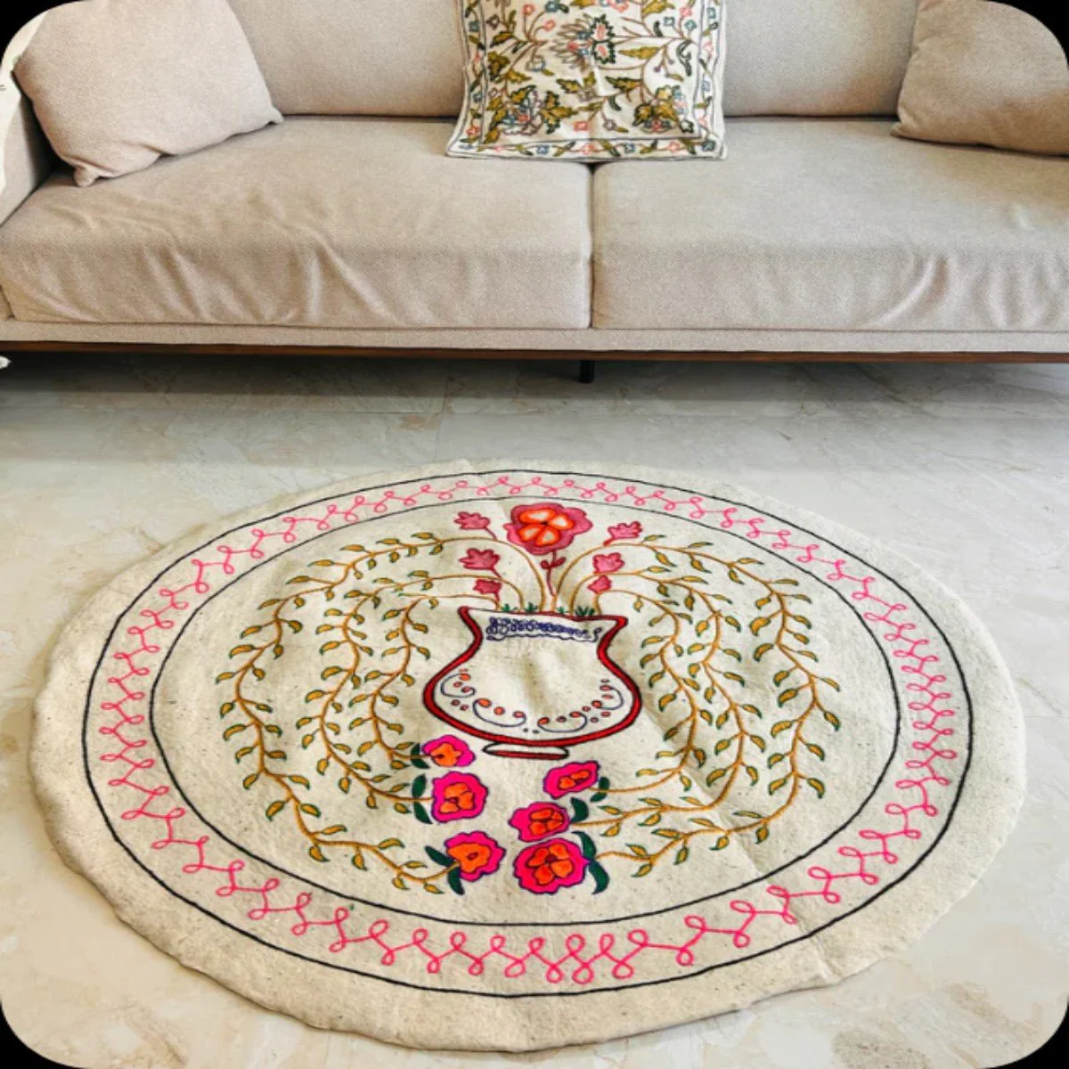 Namda Round Rug | 4 inch - Image 7