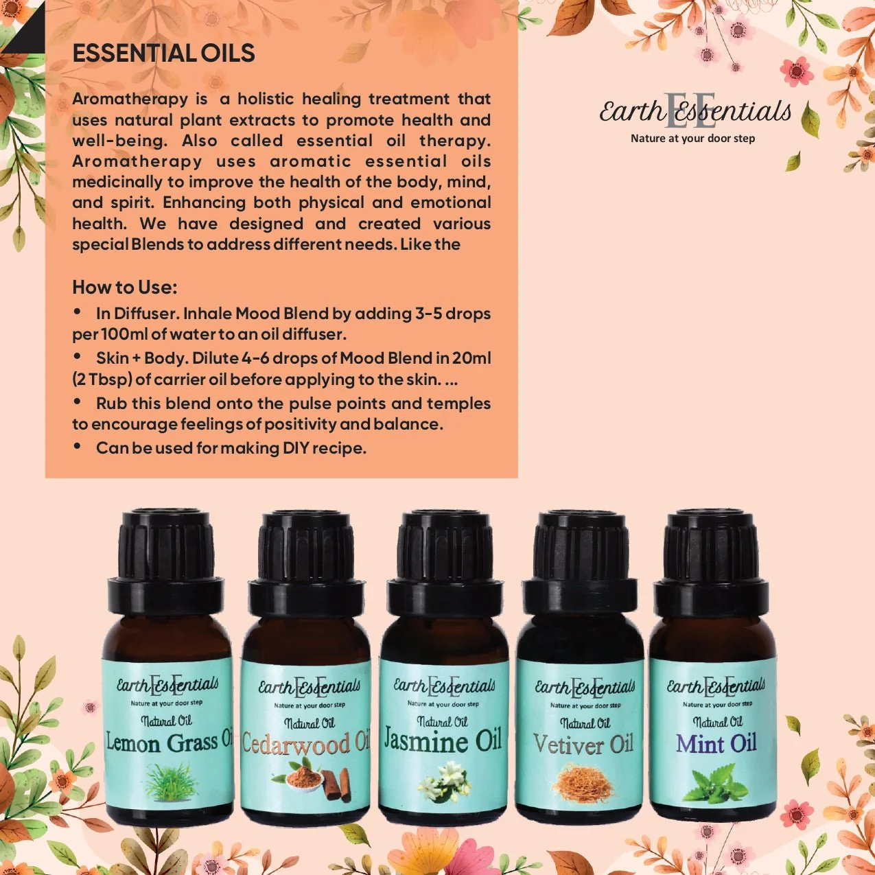 Natural Aroma Oils Set of 5 – Essential Oils Combo Pack 75 ml - Image 3