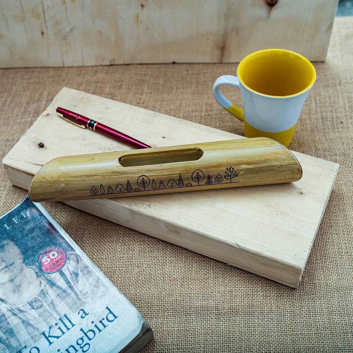 Natural Bamboo Speaker – Eco-Friendly Sound Amplifier & Mobile Stand - Image 3