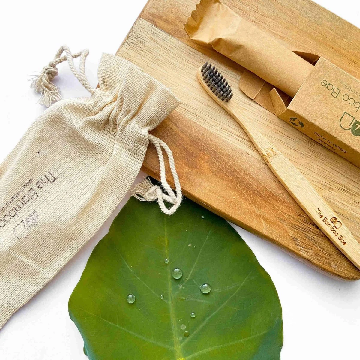 Natural Dental Kit | Bamboo Toothbrush + Neem Tongue Cleaner Combo | Natural Oral Care Essentials - Image 3