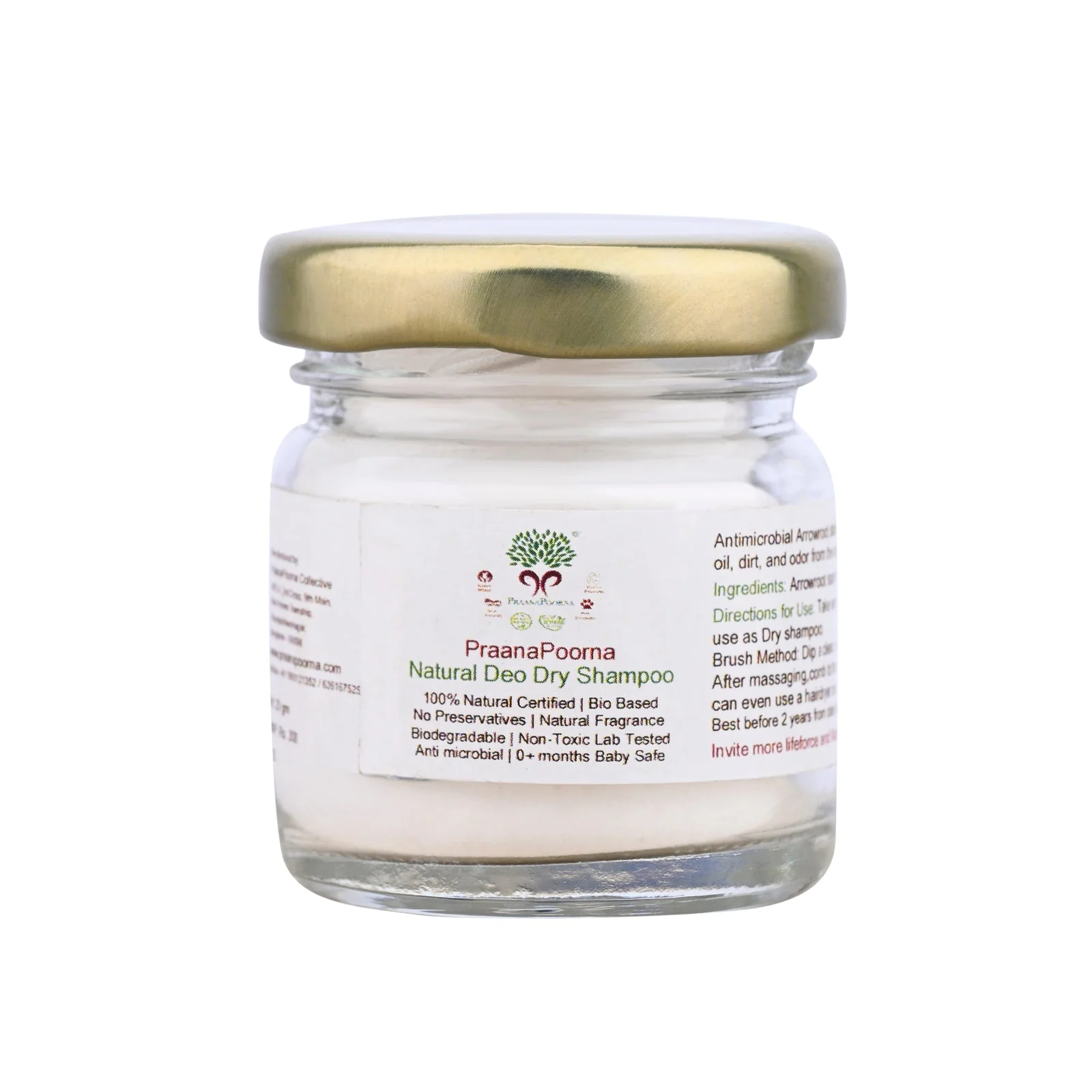 Natural Deo Dry Shampoo with Pure Arrowroot Powder & Essential Oils