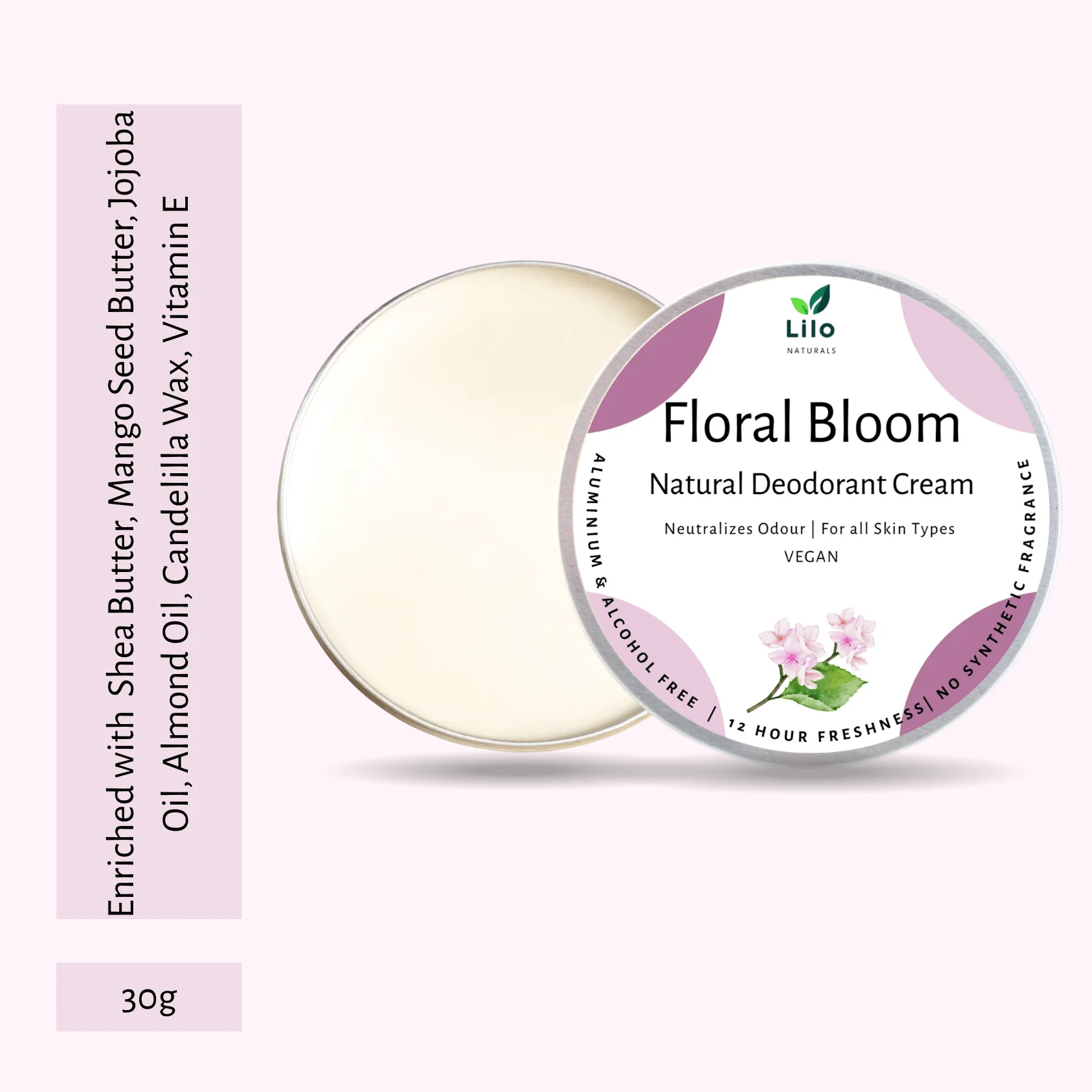 Natural Deodorant Cream | Floral Bloom | With Jojoba & Almond Oil - Image 7