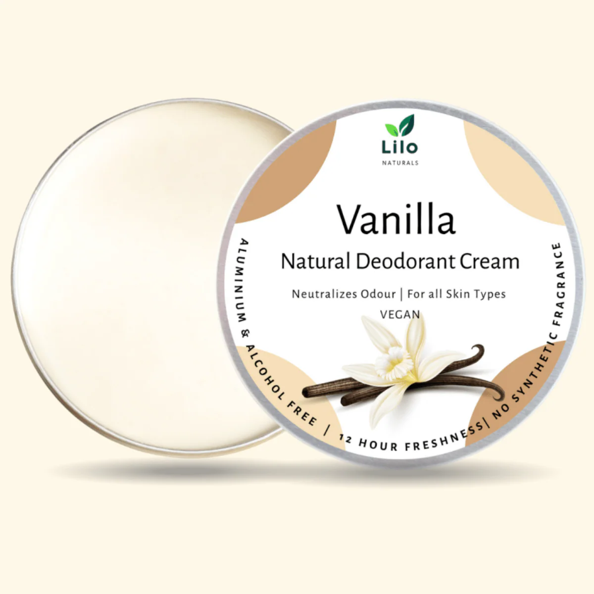 Natural Deodorant Cream | Vanilla | Enriched with Jojoba & Almond Oil