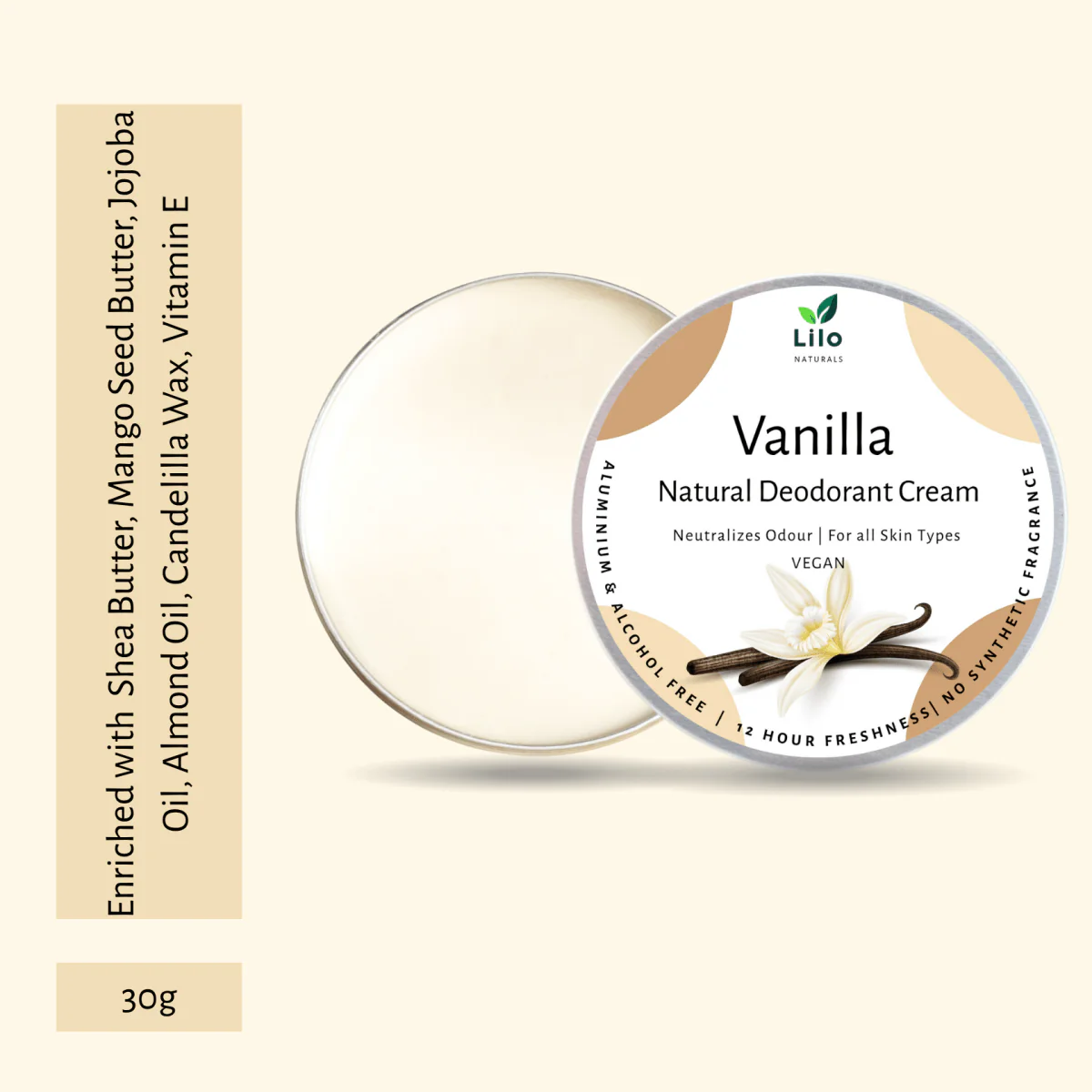 Natural Deodorant Cream | Vanilla | Enriched with Jojoba & Almond Oil - Image 7