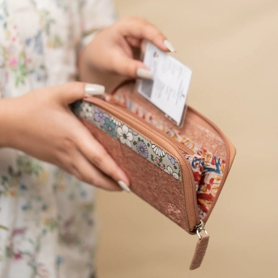 Natural Floral Wallet | Made of coconut leather - Image 2