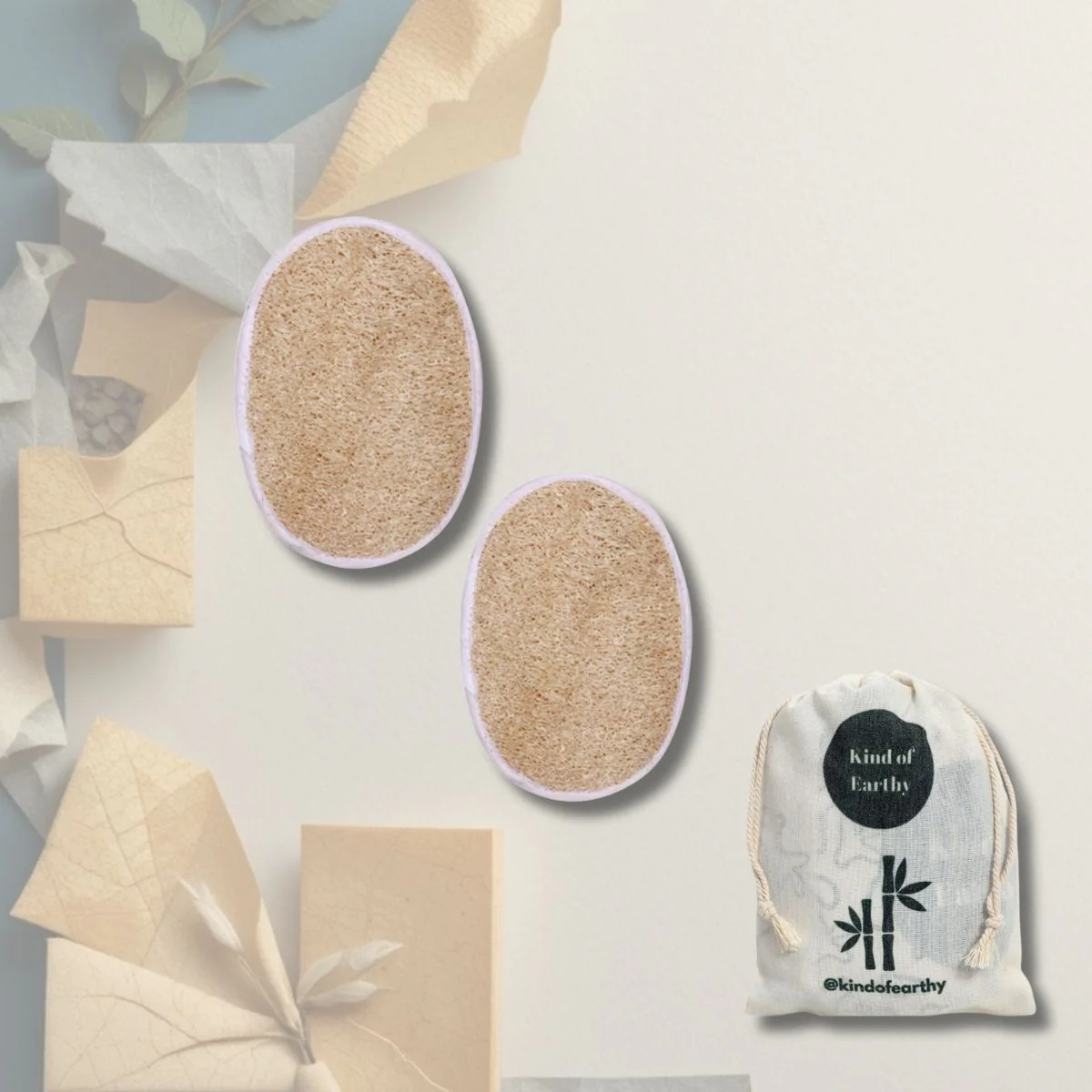 Natural Gourd Loofah with Elastic Grip | Easy-Hold Body Scrubber - Image 2