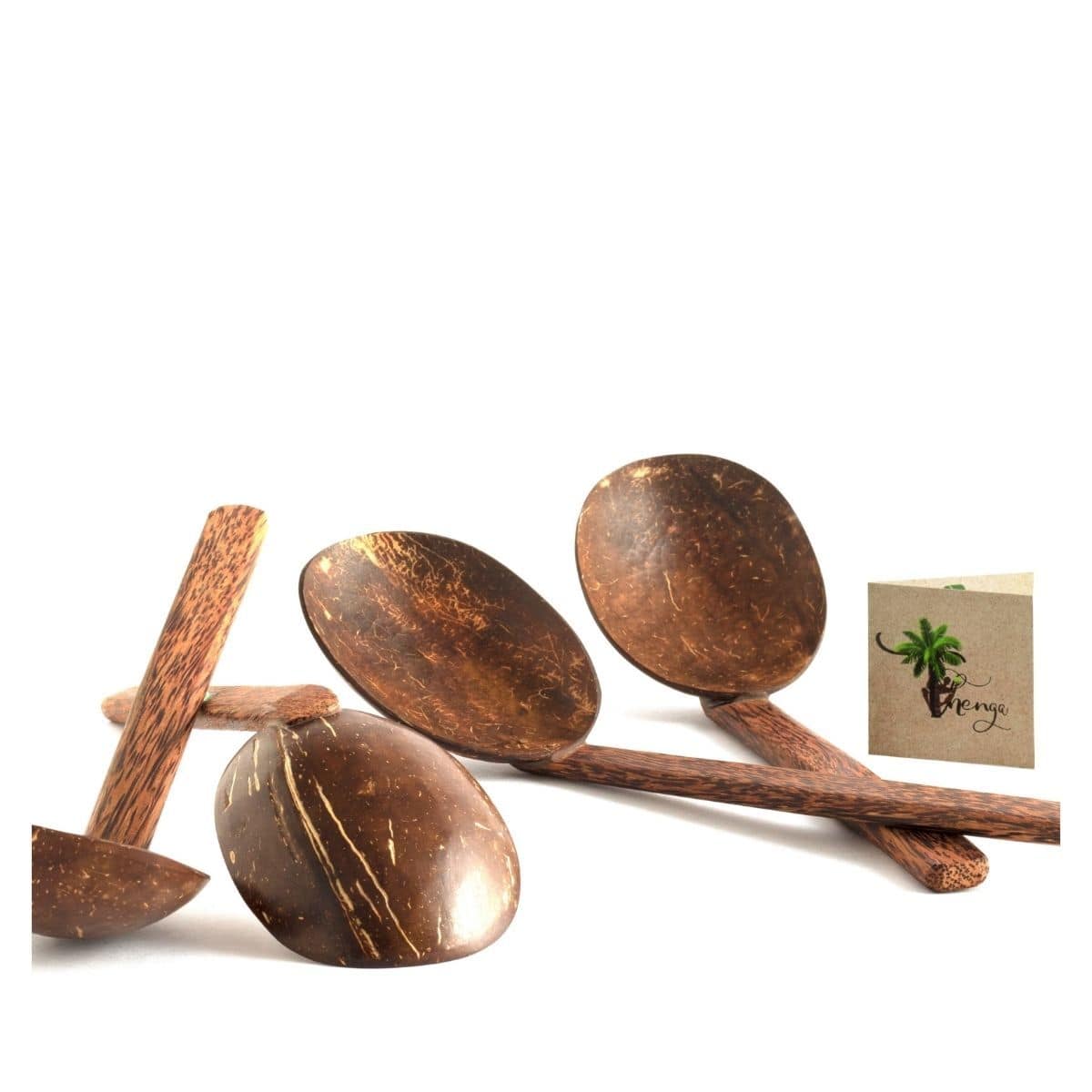 Natural Handmade Coconut Shell Serving Spoon(Set of 2) - Image 3
