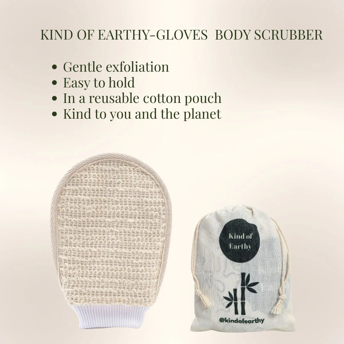 Natural Loofah Body Scrubber Glove | Exfoliating Shower Mitt - Image 3