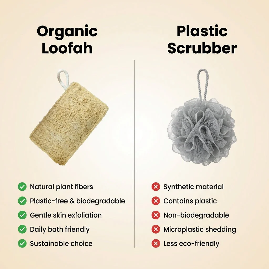Natural Loofah Scrubber Pack Of 5 Plastic Free Body Exfoliator - Image 4