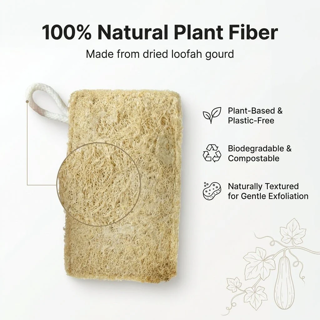 Natural Loofah Scrubber Pack Of 5 Plastic Free Body Exfoliator - Image 6