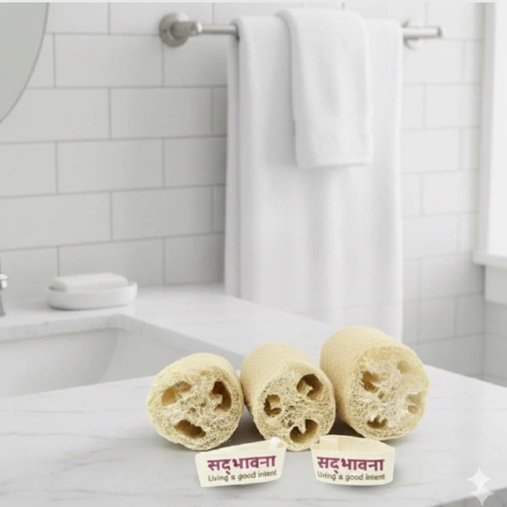 Natural Loofah Sponge | Organic Bath Scrubber | Pack of 3