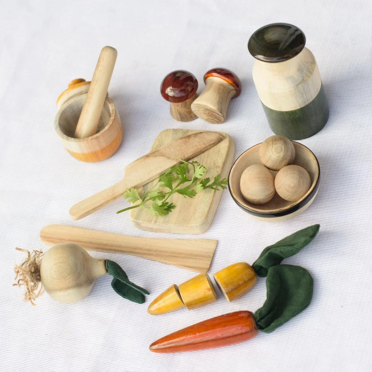 Natural Wooden Chef Set – Pretend Cooking Toy - Image 2