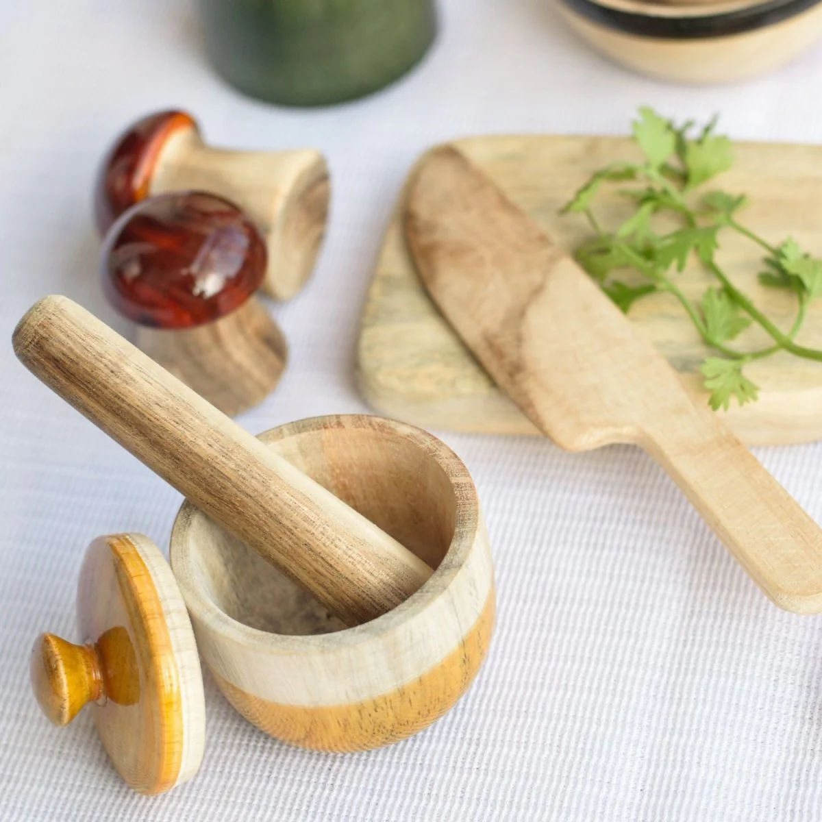 Natural Wooden Chef Set – Pretend Cooking Toy - Image 3