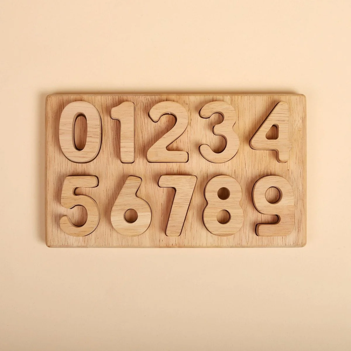 Natural Wooden Number Puzzle – Digits 0 to 9 Toy