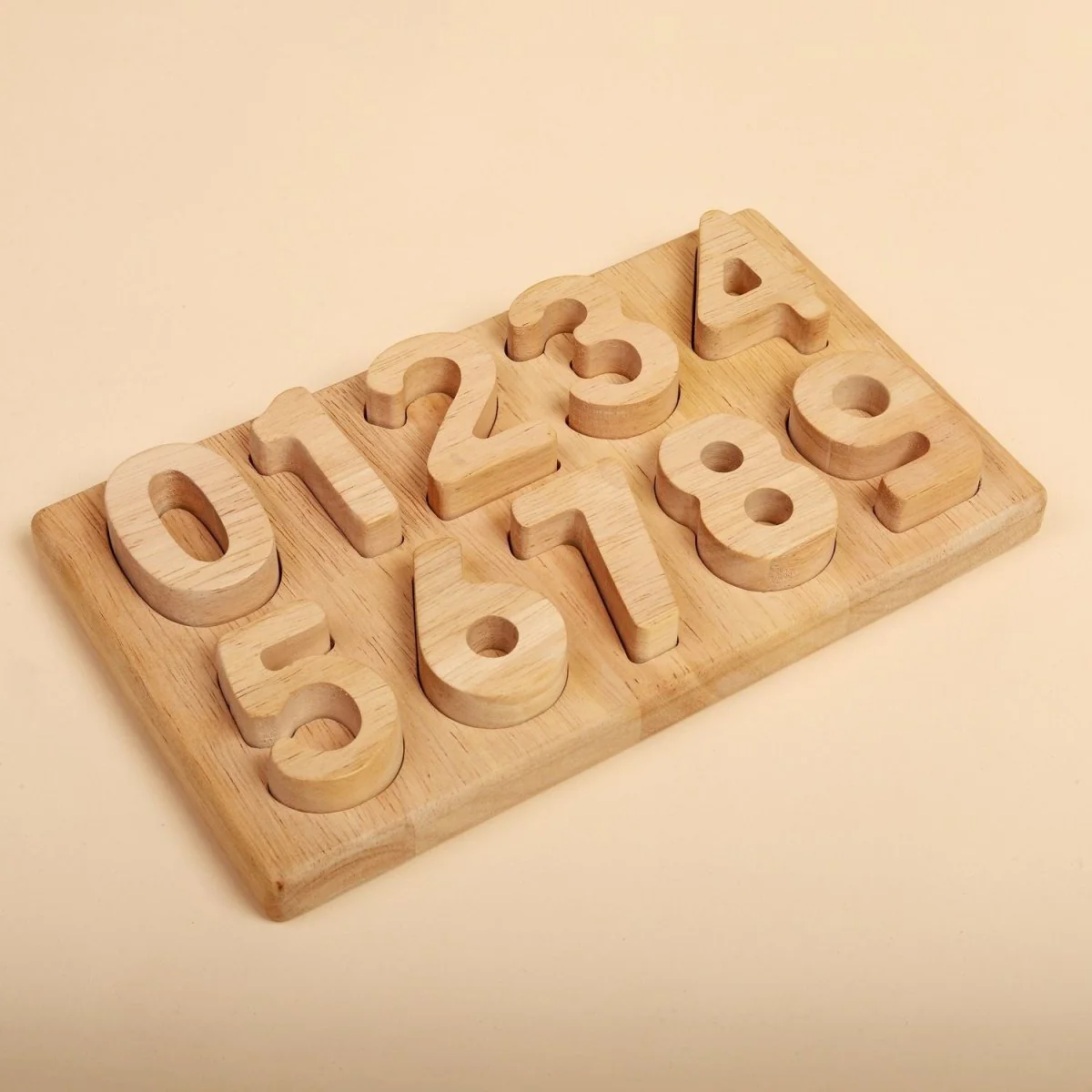 Natural Wooden Number Puzzle – Digits 0 to 9 Toy - Image 2