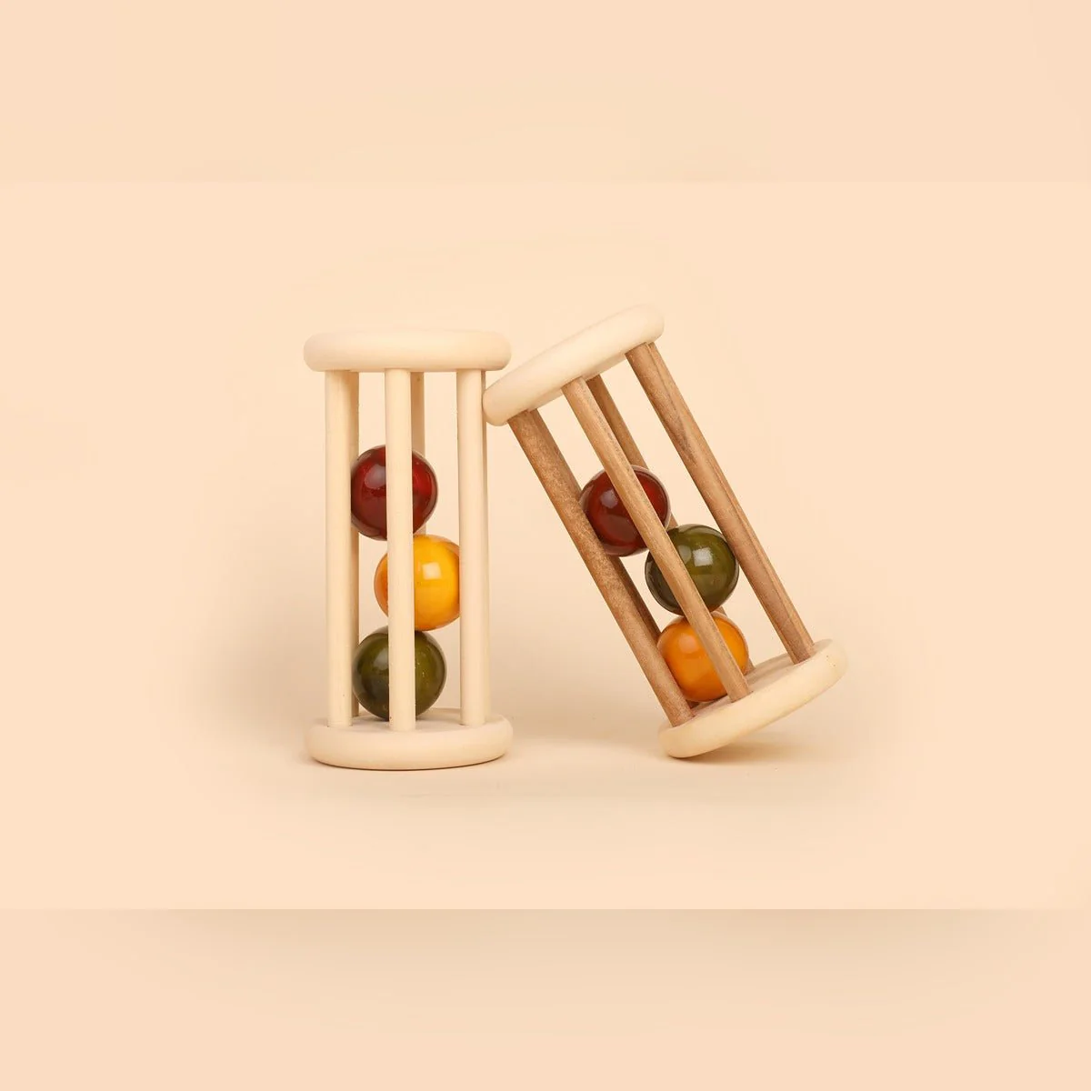 Natural Wooden Rolling Rattle – Organic Baby Toy - Image 6