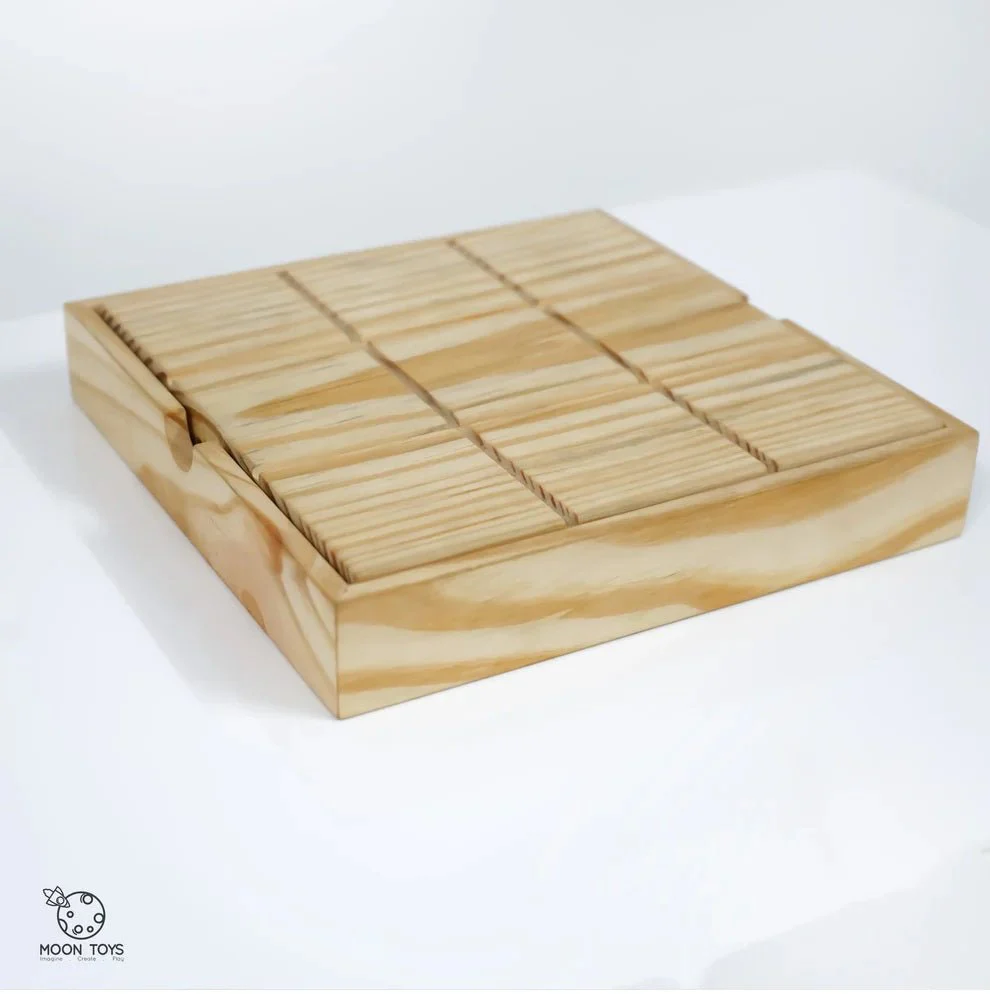 Natural Wooden Tic-Tac-Toe Game – Classic Strategy Board - Image 3