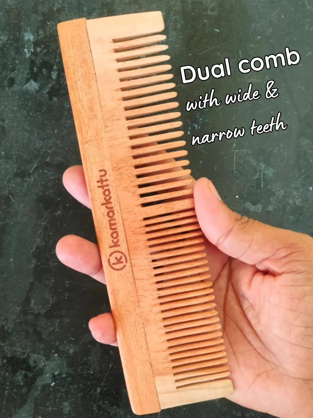 Neem Wood Comb | Natural, Anti-Dandruff & Eco-Friendly Hair Care - Image 3
