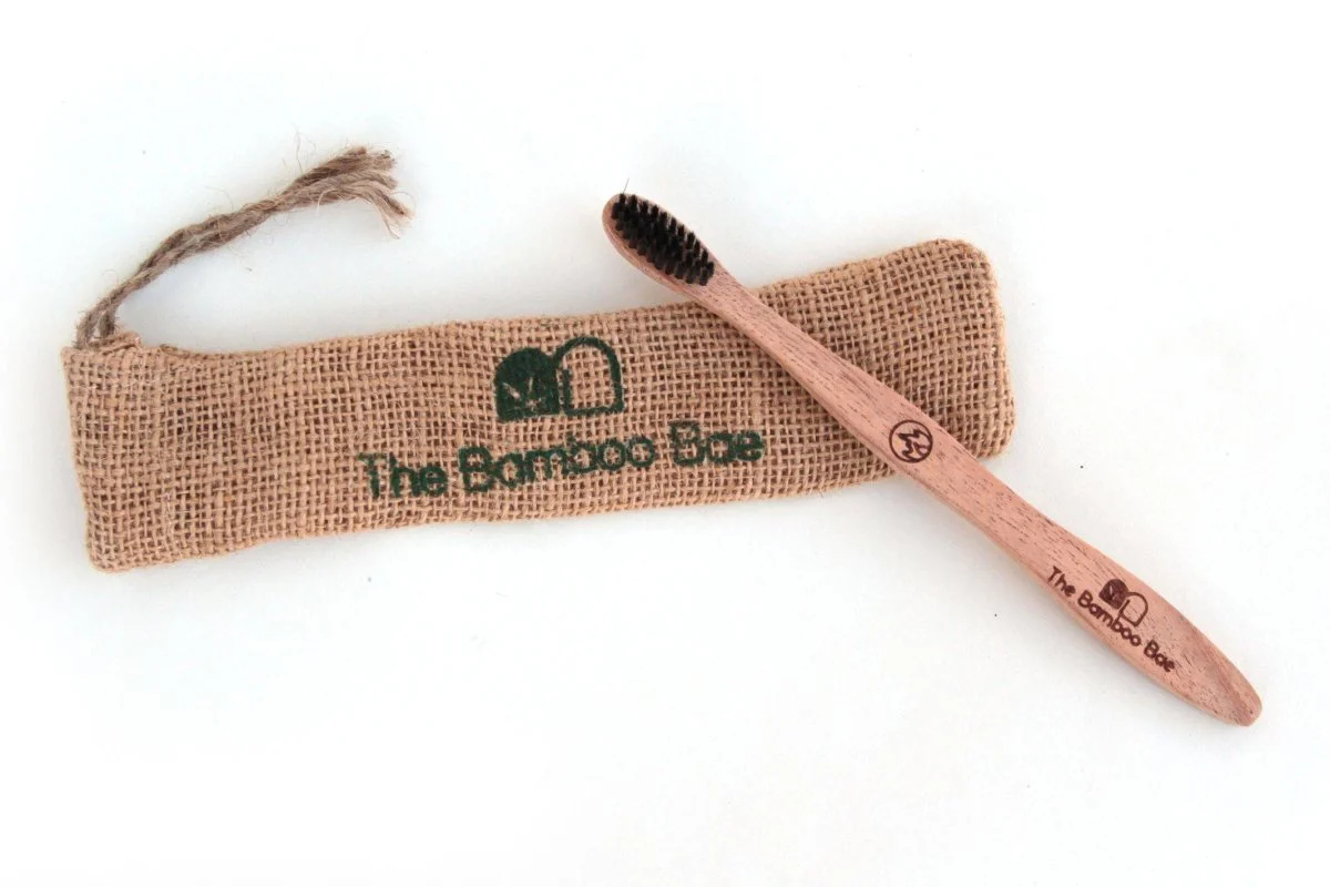 Neem Wood Toothbrush | Curve Handmade Handle | Charcoal Infused Bristles Antibacterial Properties - Image 3