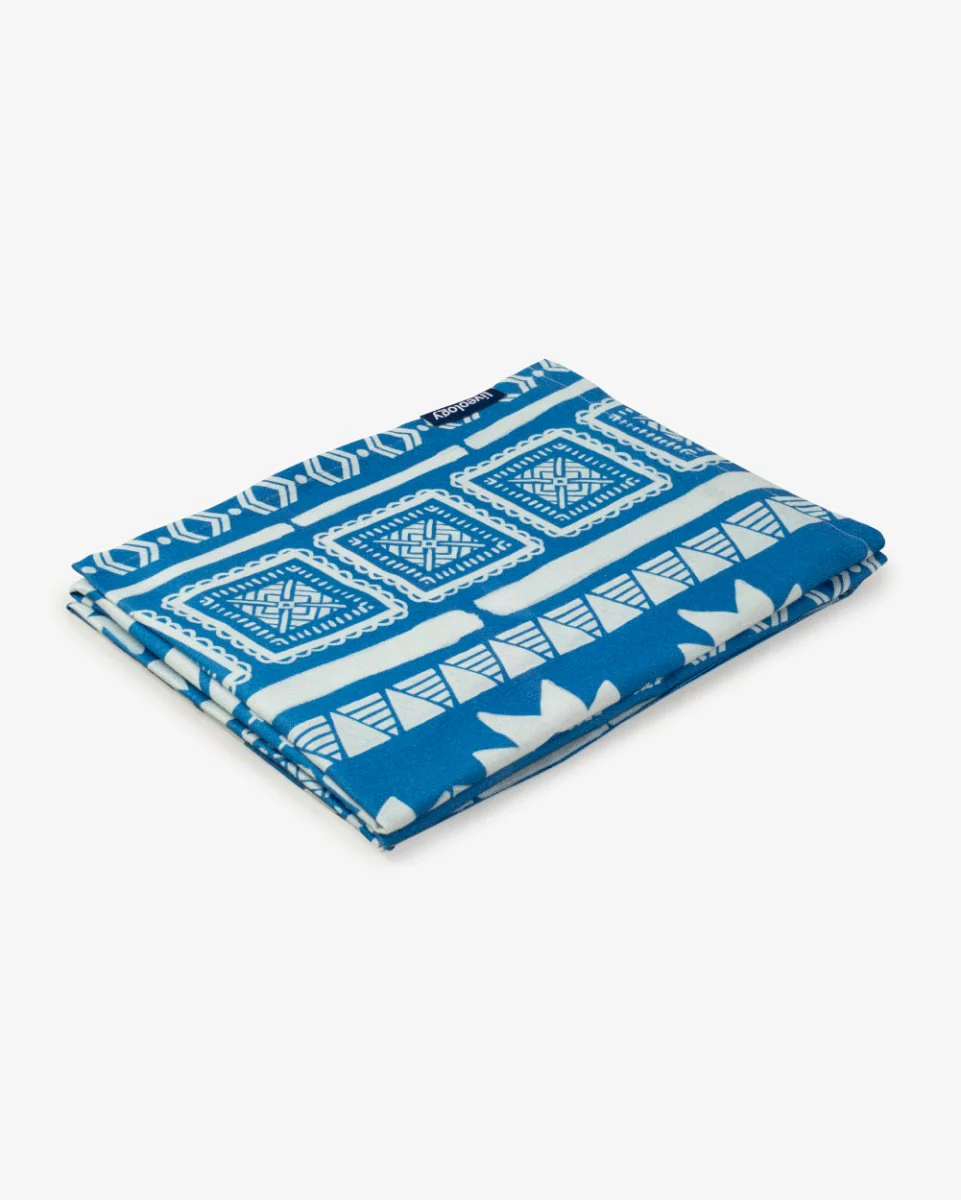 Bamboo & Cotton Blend Printed Bath Towel | Nomad Azure Blue - Image 5