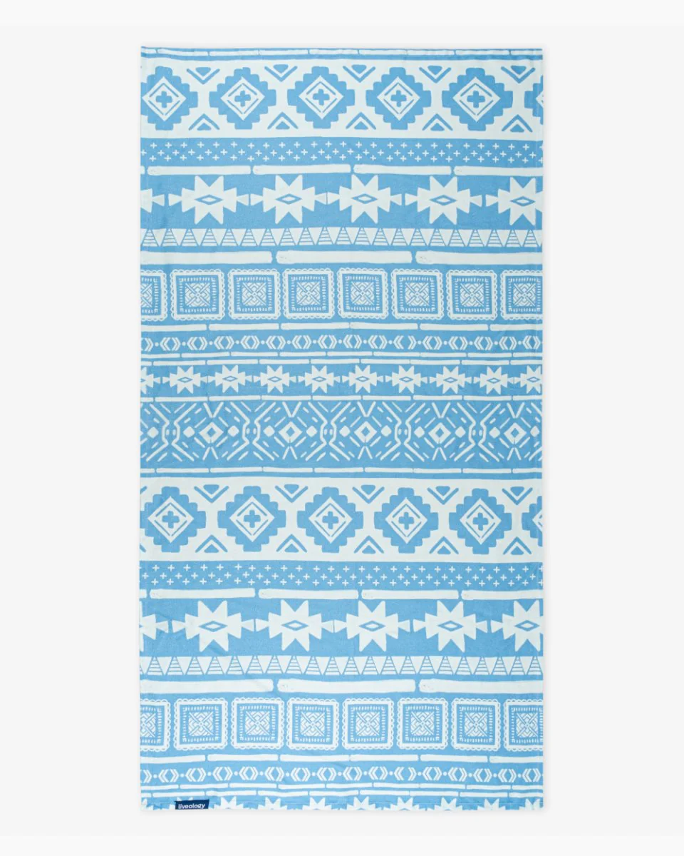 Bamboo & Cotton Blend Printed Bath Towel | Nomad Periwinkle Blue