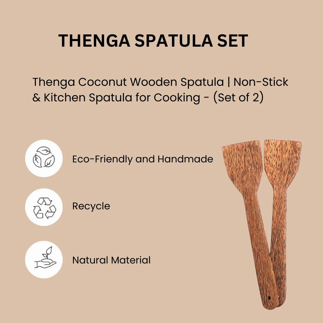 Non-Stick Coconut Wooden Spatula (Set of 2) - Image 4