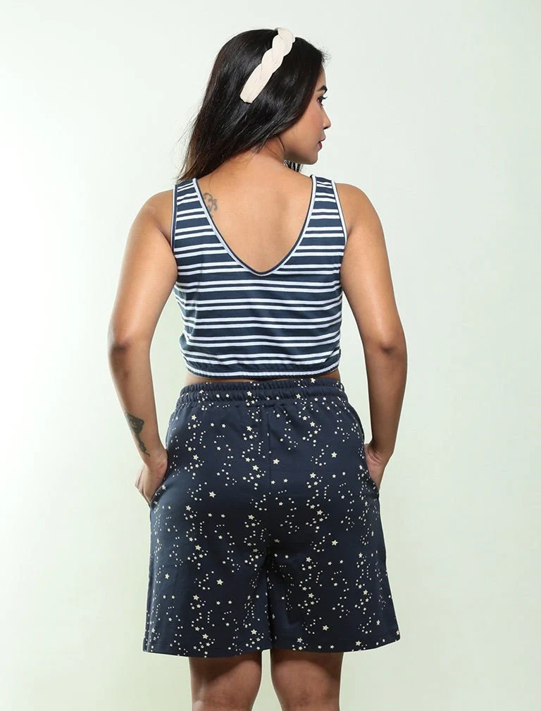 North Star Biowashed Organic Cotton Shorts- Navy Blue - Image 4