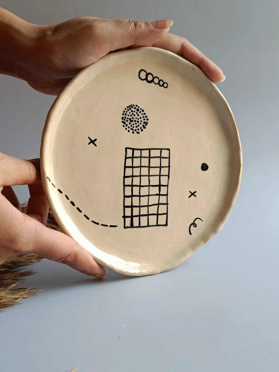 Ocean Flow Quarter Plate - Studio Pottery - Image 8