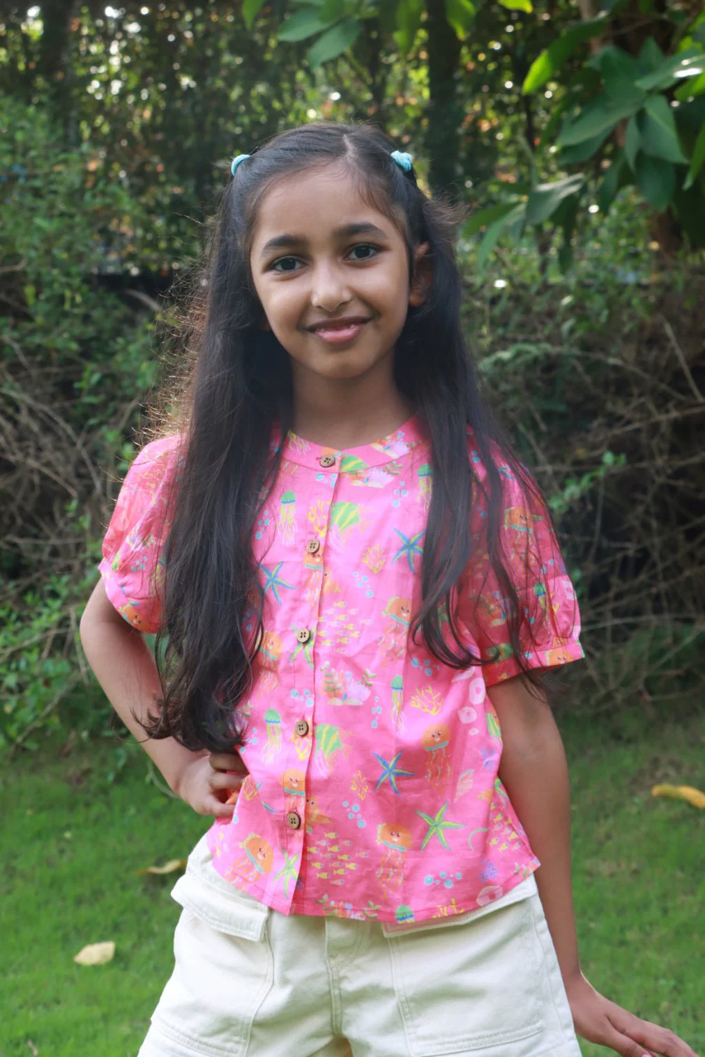 100% Cotton Ocean Pop Top for Girls