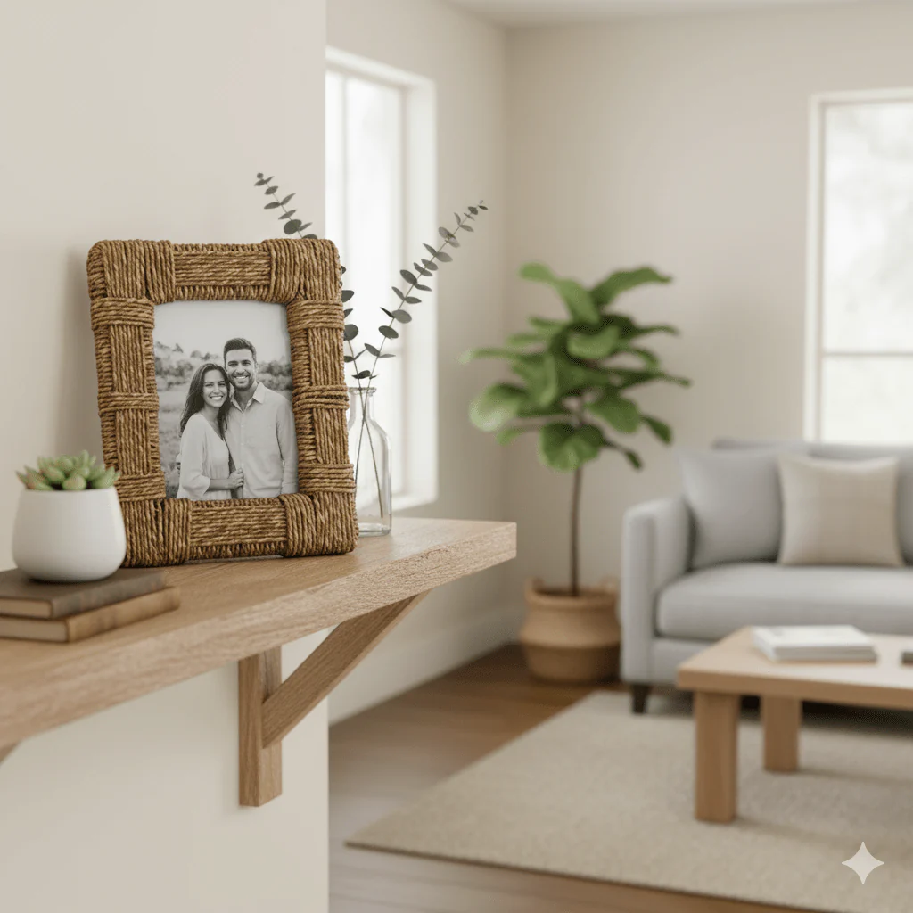Odesa Handcrafted Wicker Frame – Natural Home Decor Accent