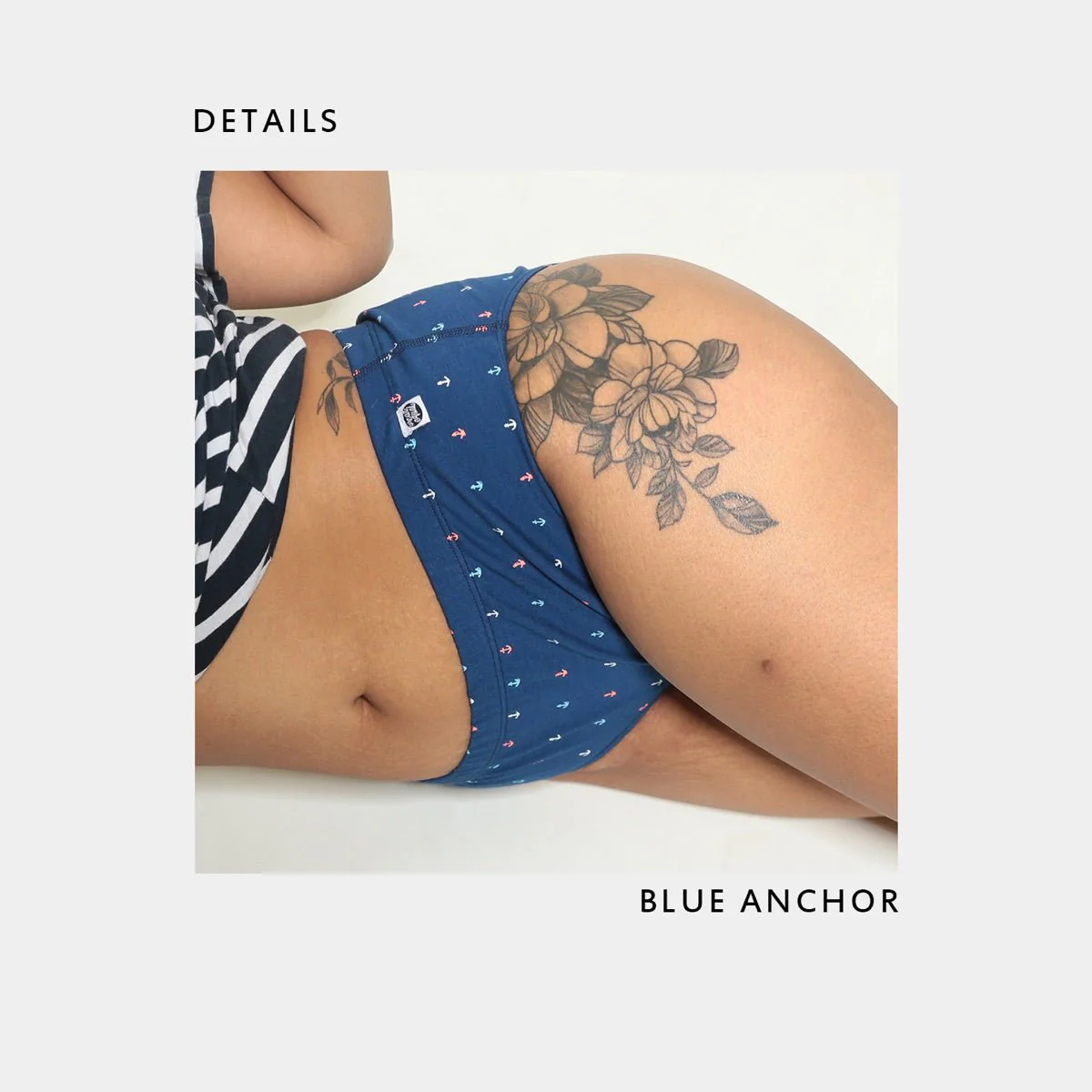Old Anchor Biowashed Organic Cotton Bikini Underwear- Navy Blue - Image 5