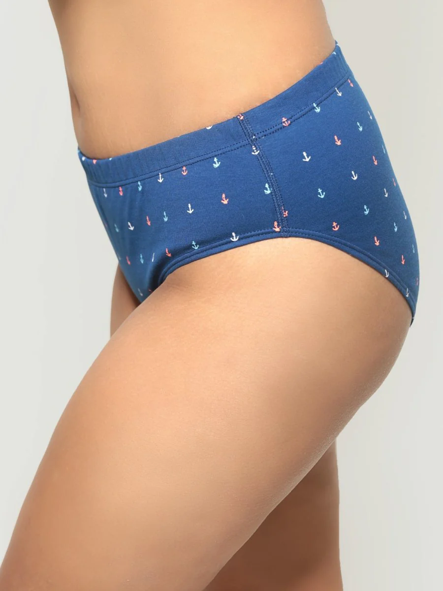 Old Anchor Biowashed Organic Cotton Bikini Underwear- Navy Blue - Image 7