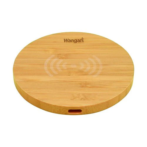 Olive 15W Round Wireless Bamboo Charger - Image 2