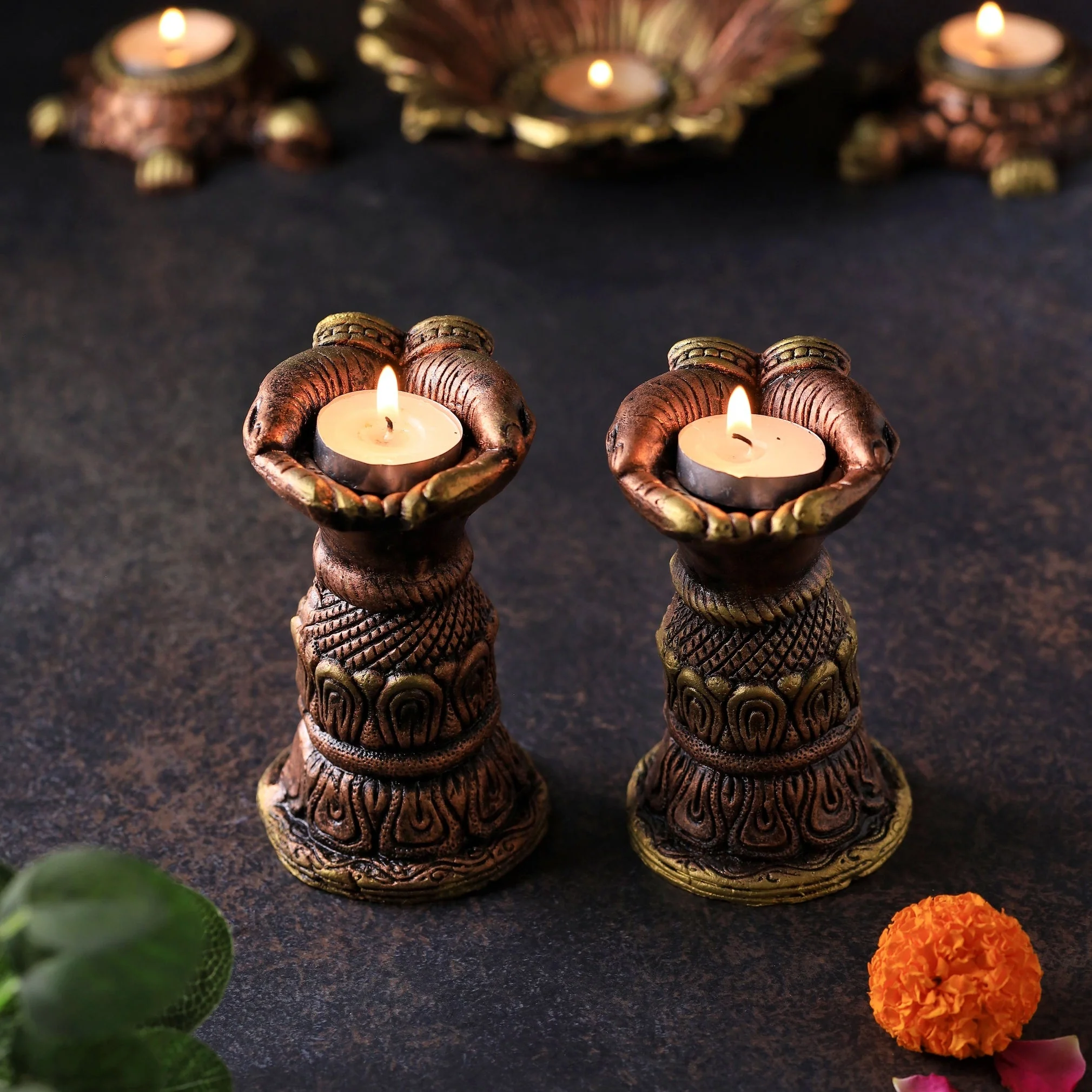 Open Hand Set Of 2 - Diwali Decoration & Festival Lighting - Image 2