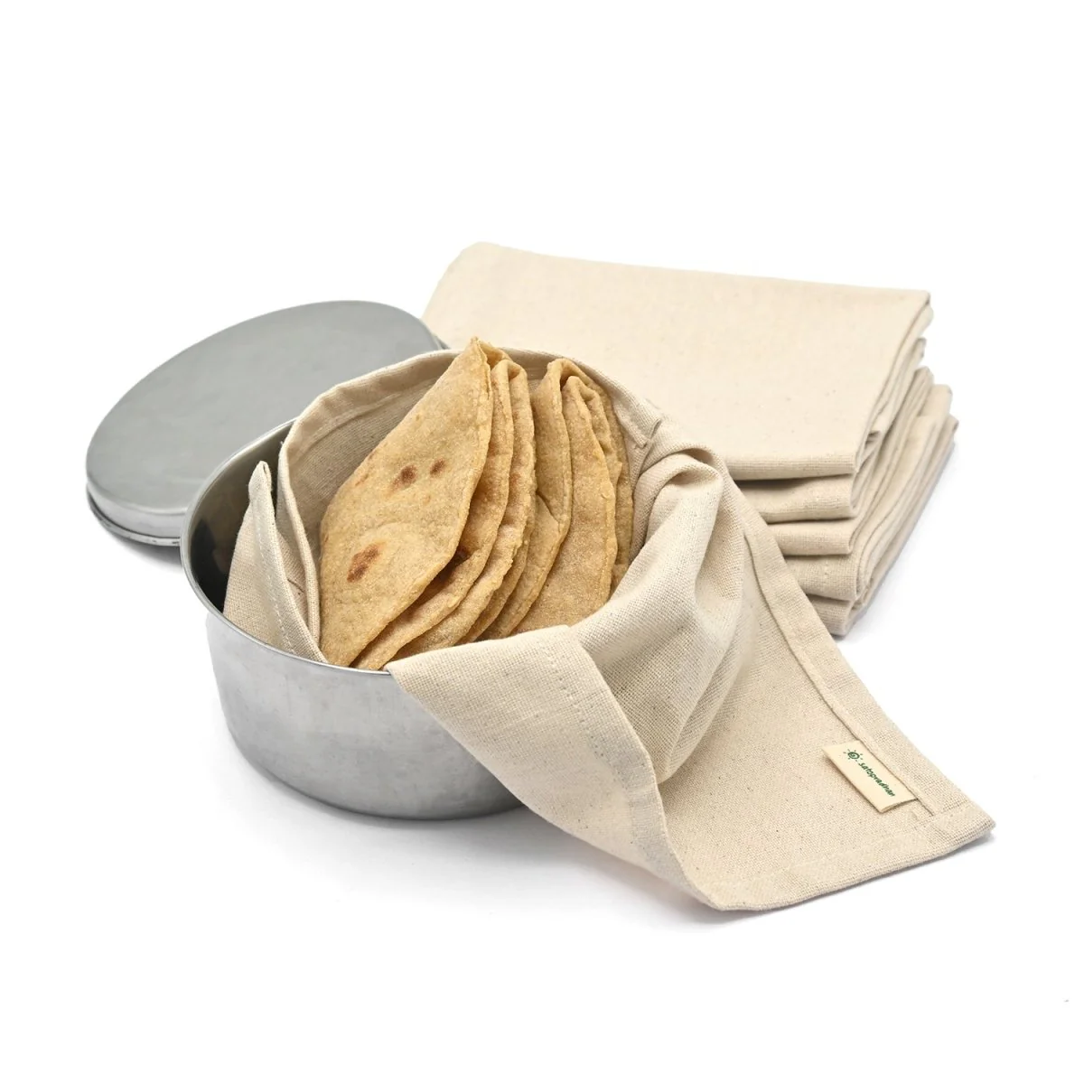 Organic Cotton Chapati / Roti Wrap Cloth - Set of 6