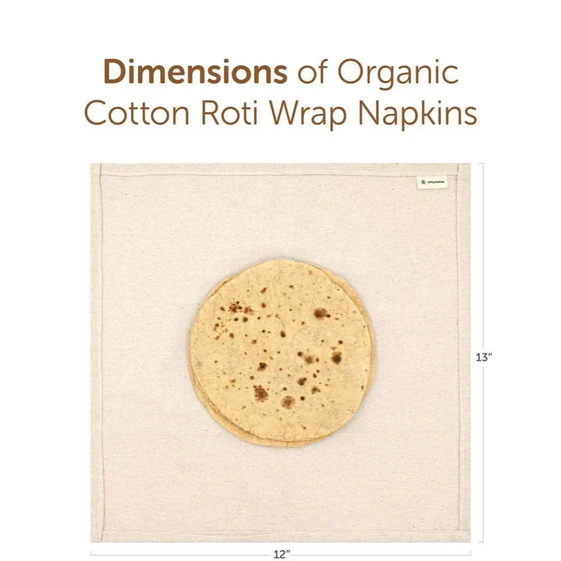Organic Cotton Chapati / Roti Wrap Cloth - Set of 6 - Image 4