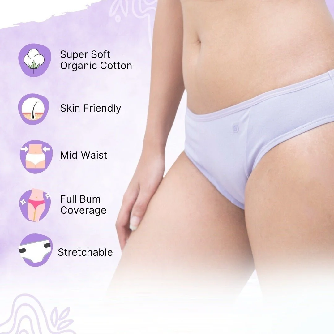 Organic Cotton Everyday Breathable Hipster Undies- Set of 3 - Image 3