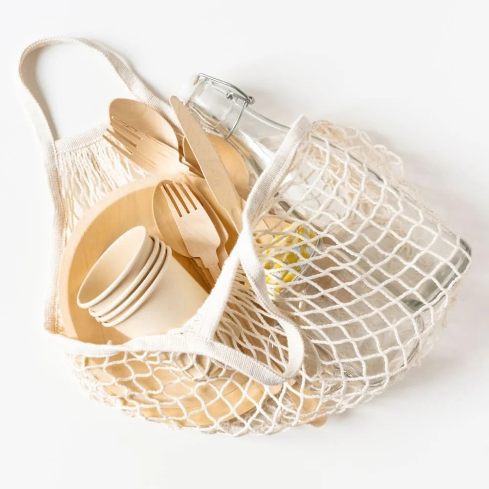 Organic Cotton Mesh Shopping Bags – Funky Colors (Pack of 2) - Image 3