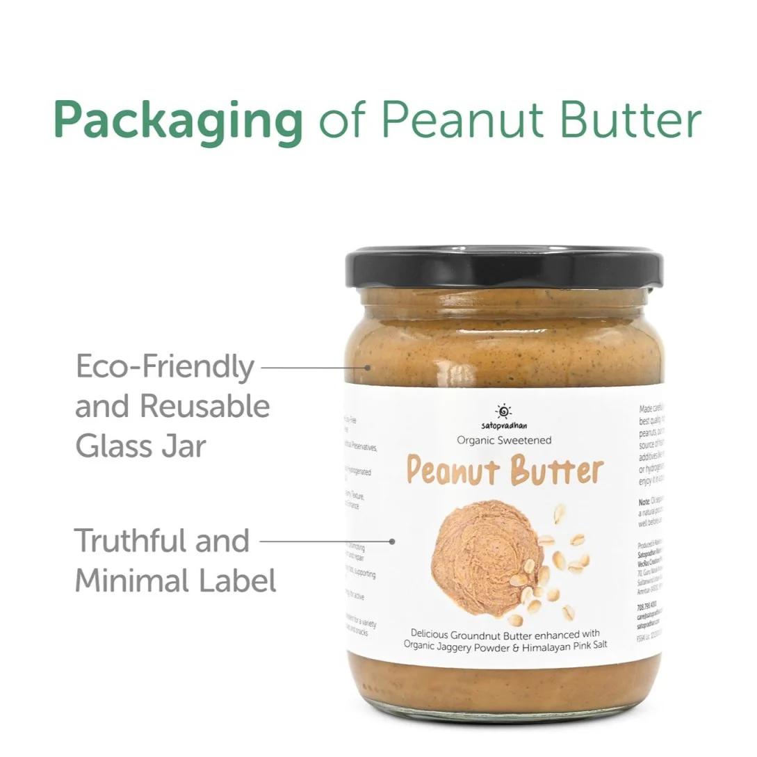 Organic Creamy Peanut Butter 500g - Sweetened with Jaggery - Image 6