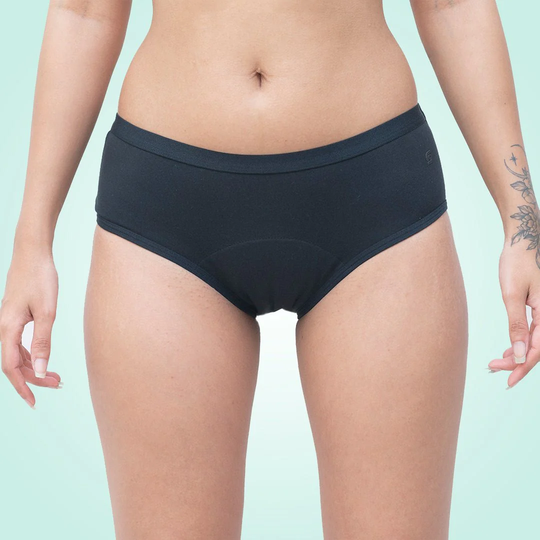 Organic Reusable Incontinence Underwear For Women- Black