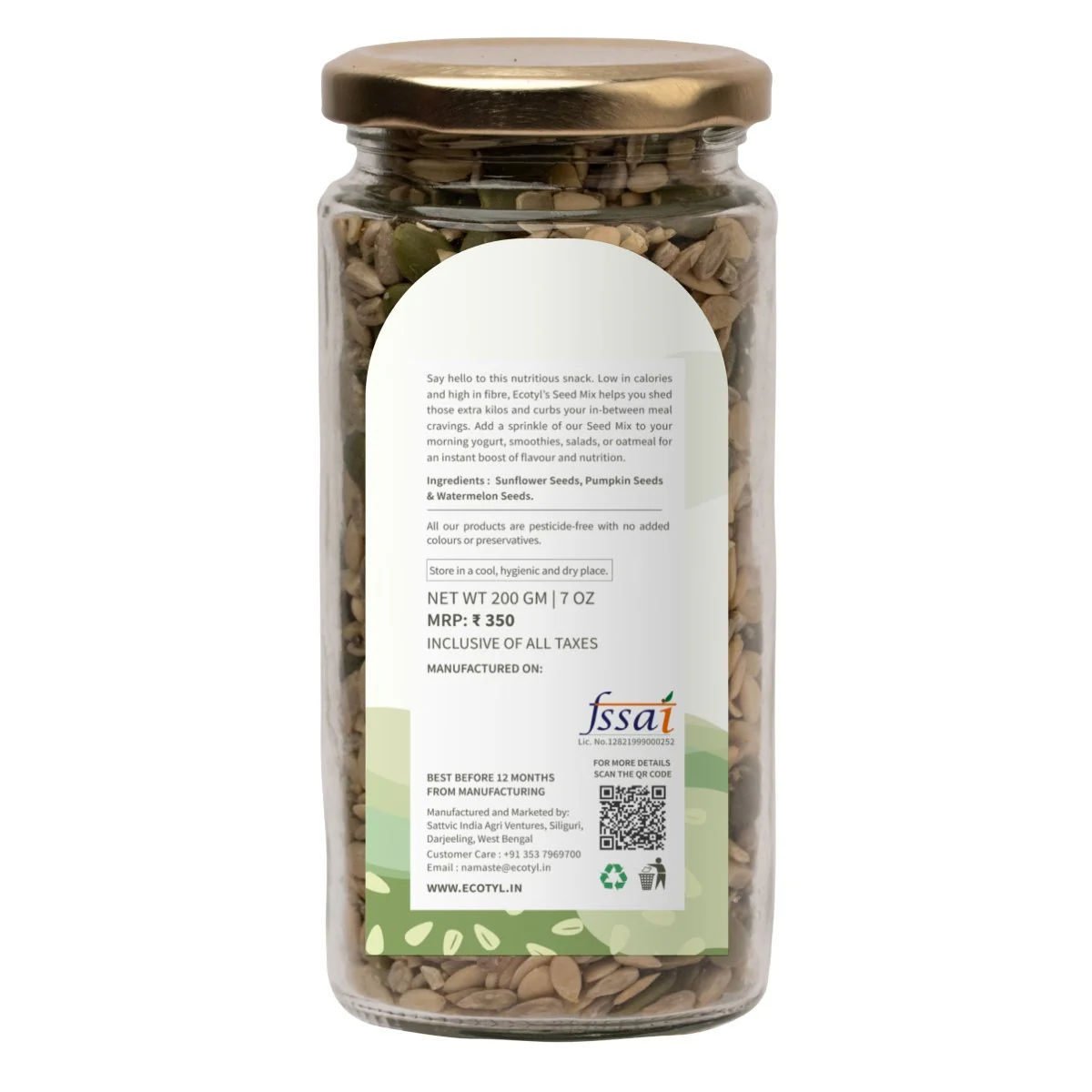 Seed Mix | Sunflower, Pumpkin, and Watermelon Seeds | Unroasted | 200g - Image 6