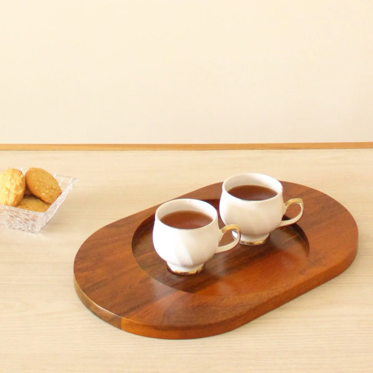 Oval-Ellipse Mango Wood Serving Platter Tray - Image 4