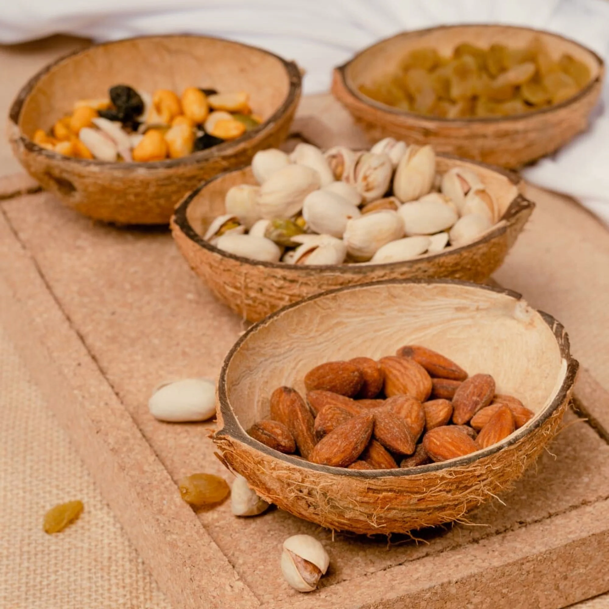Oval Raw Coconut Shell Bowls (Pack of 15 | 150ml)