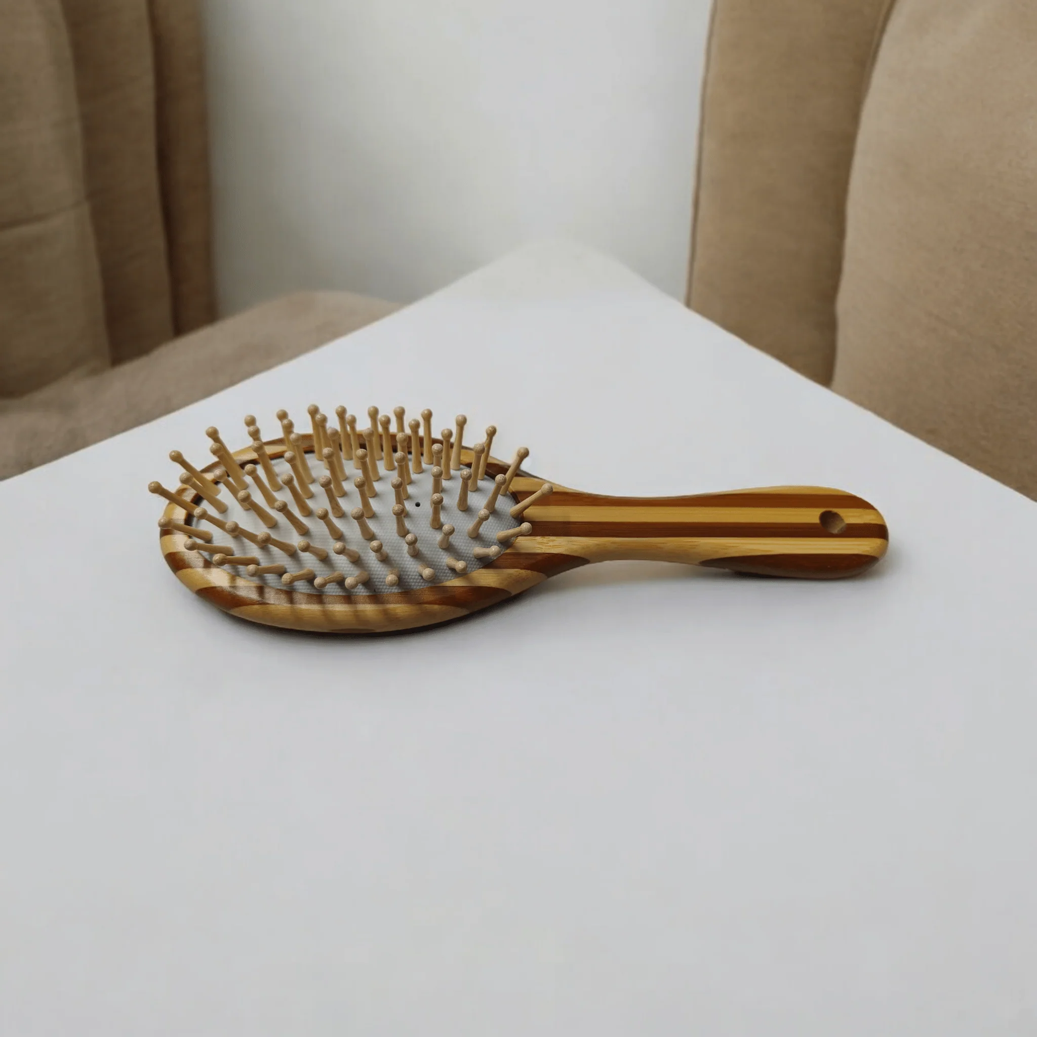 Bamboo Hair Brush – strengthen hair | blood circulation| massage scalp - Image 4